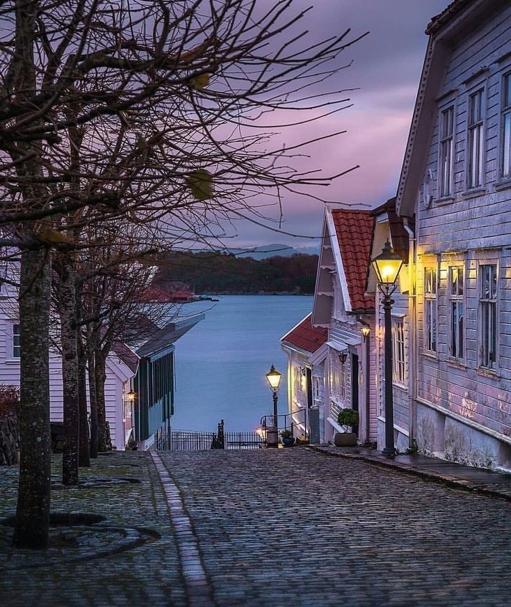 Quiet evening walk along a peaceful path in Norwegian nature